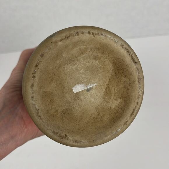 Pottery Vase Floral Vine Black White Tan 12 Inch Decor - Picture 6 of 8